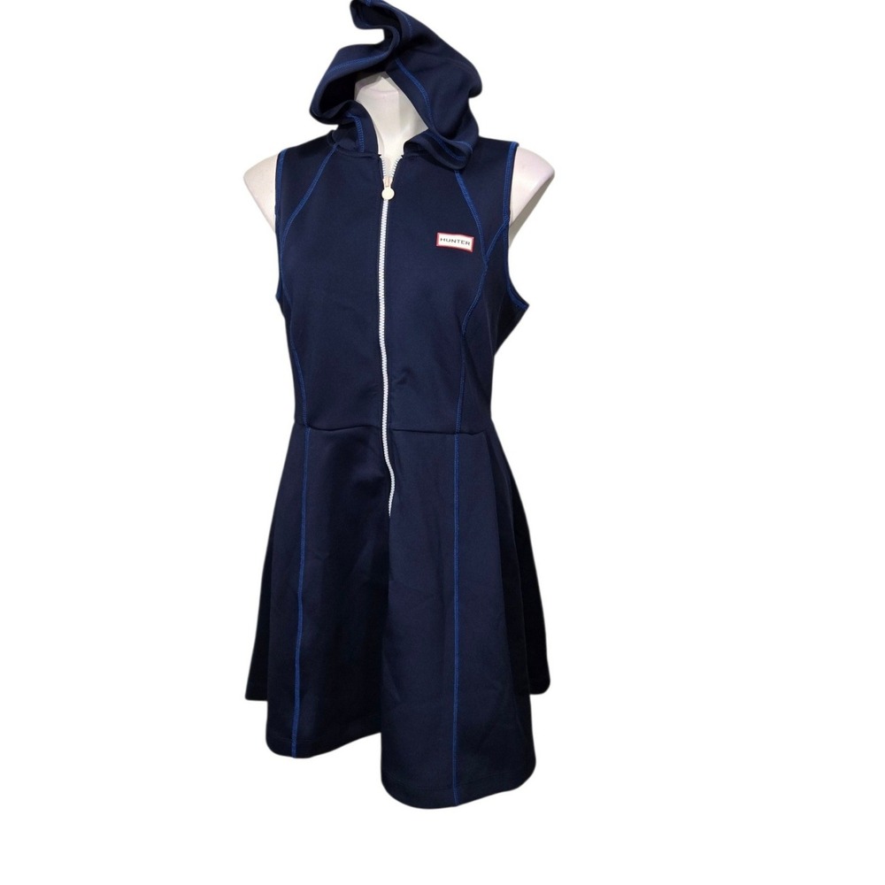 HUNTER for Target Scuba Dress Hooded Full Zip A-Line Sleeveless Navy Blue XL